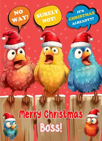 Christmas Card For Boss (Funny Birds
