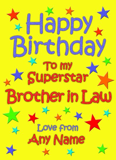 Personalised Brother in Law Birthday Card (Yellow)
