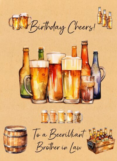 Birthday Card for Brother in Law (Beer Cheers)