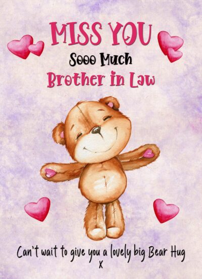 Missing You Card For Brother in Law (Hearts)