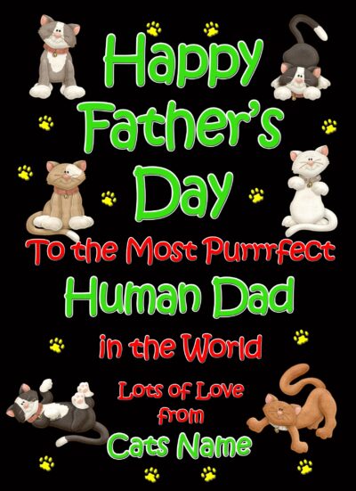 Personalised From The Cat Fathers Day Card (Black
