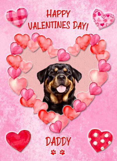 Rottweiler Dog Valentines Day Card (Happy Valentines