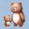 Father and Child Bear Art Fathers Day Card For Father (Design 3)