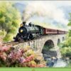 Steam Train Vintage Art Fathers Day Card For Father (Design 2)