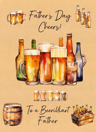 Fathers Day Card for Father (Beer Cheers)