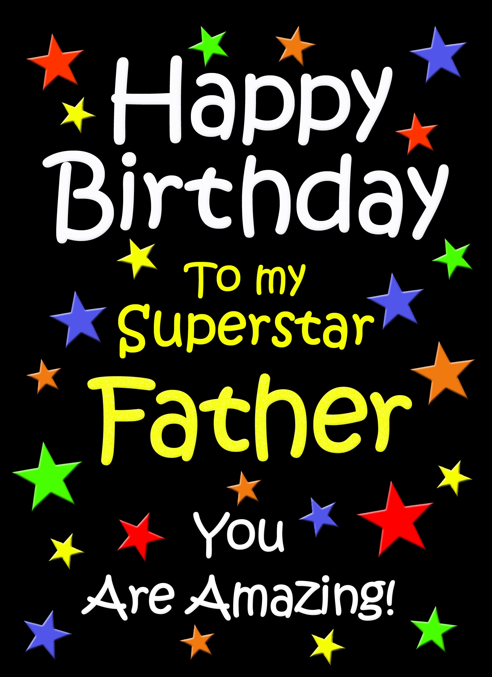 Father Birthday Card (Black) - father 8 3 Father Birthday Card (Black)