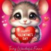 Personalised Valentines Day Card for Fiance (Mouse)