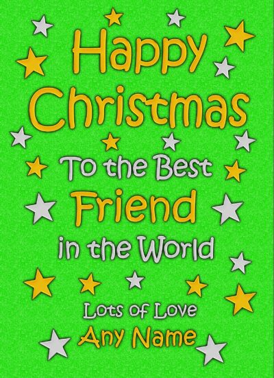 Personalised Friend Christmas Card (Green)