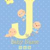 Personalised Baby Boy Birth Greeting Card (Name Starting With 'J')