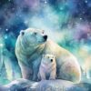 Polar Bear Art Birthday Card For Auntie (Design 3)