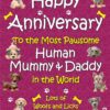 Personalised From the Dog Happy Anniversary Card (Human Mummy and Daddy)
