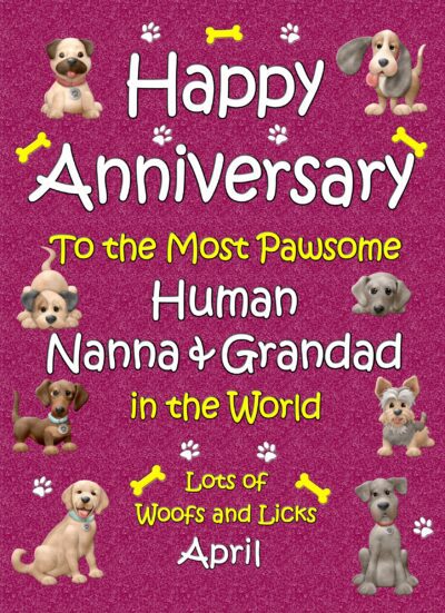 Personalised From the Dog Happy Anniversary Card (Human Nanna and Grandad)