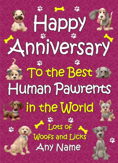 Personalised From the Dog Happy Anniversary Card (Human Human Pawrents)