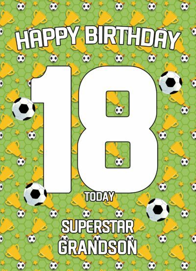 18th Birthday Football Card for Grandson