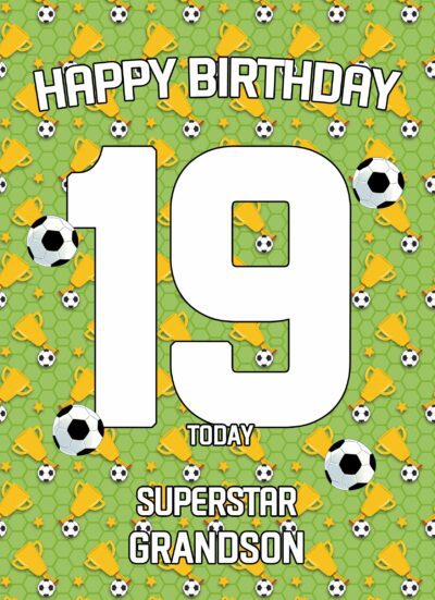 19th Birthday Football Card for Grandson