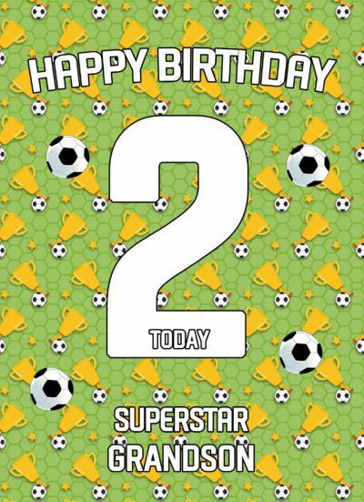 2nd Birthday Football Card for Grandson