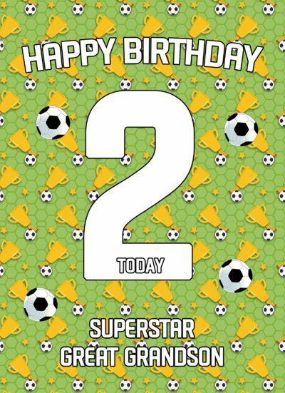 2nd Birthday Football Card for Great Grandson