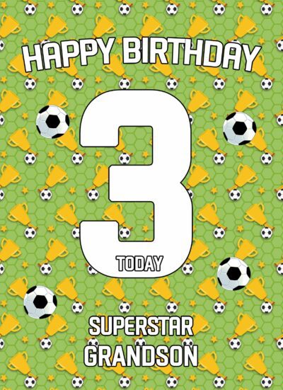 3rd Birthday Football Card for Grandson