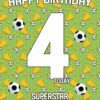 4th Birthday Football Card for Grandson