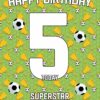 5th Birthday Football Card for Grandson