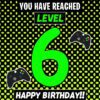 6th Level Gamer Birthday Card (Grandson)