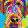 Airedale Dog Colourful Abstract Art Fathers Day Card