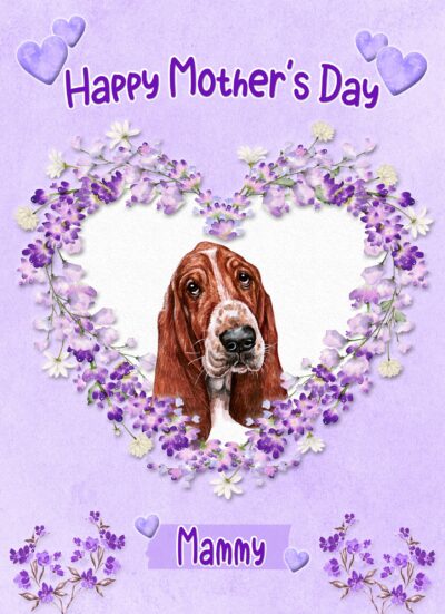 Basset Hound Dog Mothers Day Card (Happy Mothers