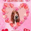Basset Hound Dog Valentines Day Card (Happy Valentines