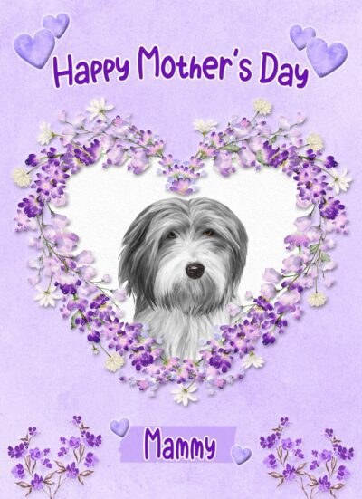 Bearded Collie Dog Mothers Day Card (Happy Mothers