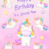 Birthday Card For Mam (Unicorn
