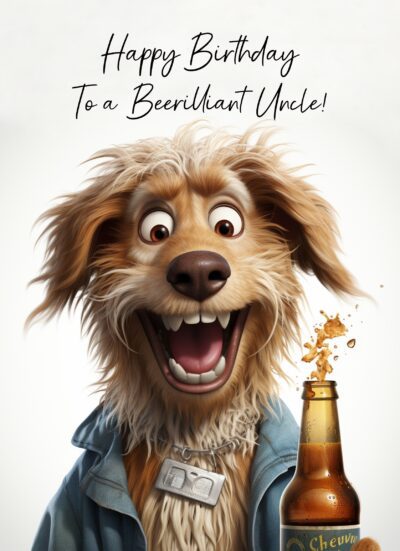 Birthday Card for Uncle (Funny Beer Dog)