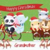 Christmas Card For Grandmother (Green Animals)