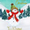 Christmas Card For Mam (Snowman)