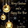 Christmas New Year Card For Nan (Black and Gold)