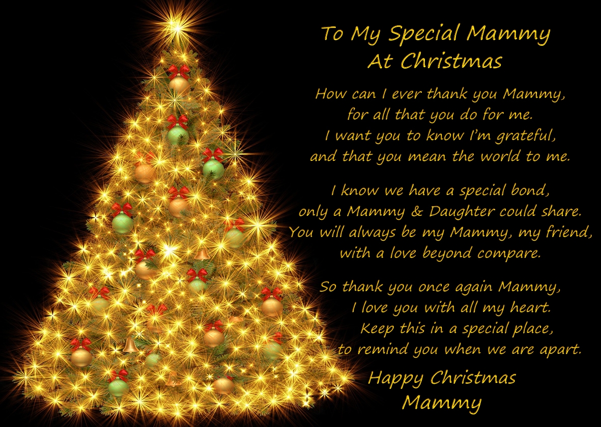 Christmas Verse Poem Greeting Card (Special Mammy, from Daughter, Black) - Christmas Verse Poem Greeting Card Special Mammy from Daughter Black 3 Christmas Verse Poem Greeting Card (Special Mammy