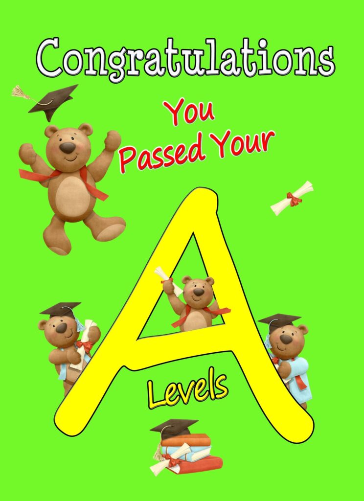 Congratulations on Passing Your A Level Exams Card (Green) - Fat Cat Cards