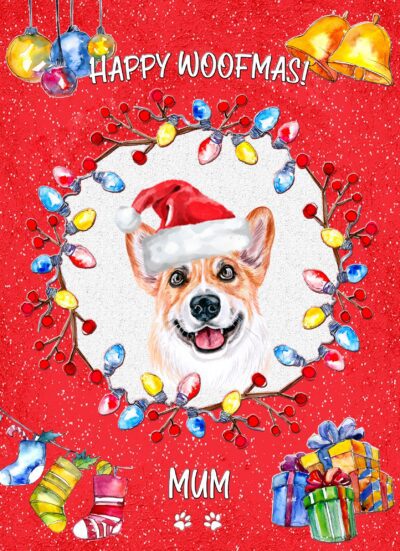 Corgi Dog Christmas Card (Happy Woofmas