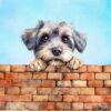 Dandie Dinmont Terrier Dog Art Square Blank Greeting Card