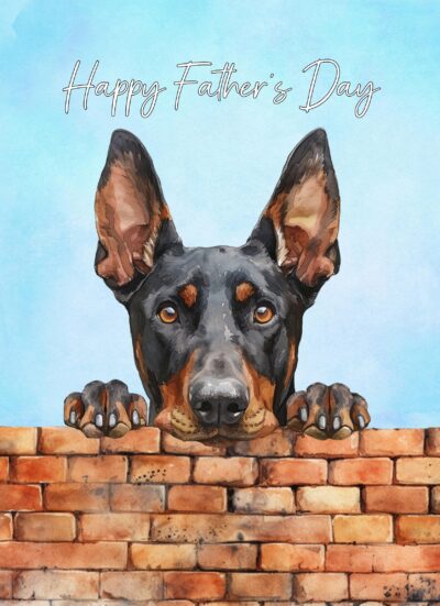 Doberman Dog Art Fathers Day Card