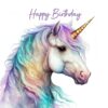 Fantasy Unicorn Art Square Birthday Card