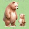 Father and Child Bear Art Fathers Day Card For Grandpa (Design 2)