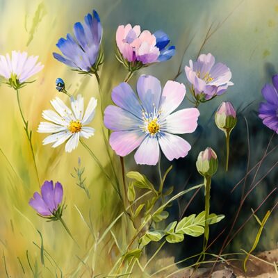 Flowers Art Blank Greeting Card