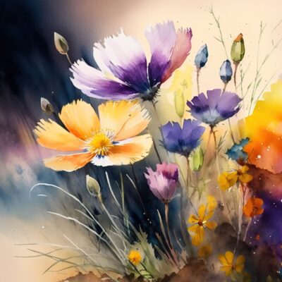 Flowers Art Blank Greeting Card
