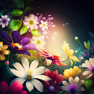 Flowers Art Square Blank Card 4