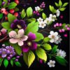 Flowers Art Square Blank Card 7