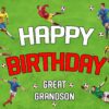 Football Birthday Card For Great Grandson (Landscape)