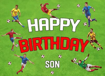 Football Birthday Card For Son (Landscape)