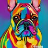 French Bulldog Dog Colourful Abstract Art Fathers Day Card