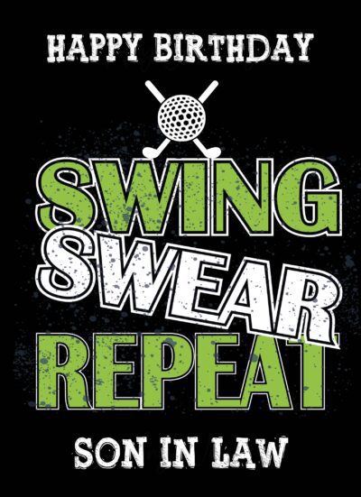 Funny Golf Birthday Card for Son in Law (Design 1)