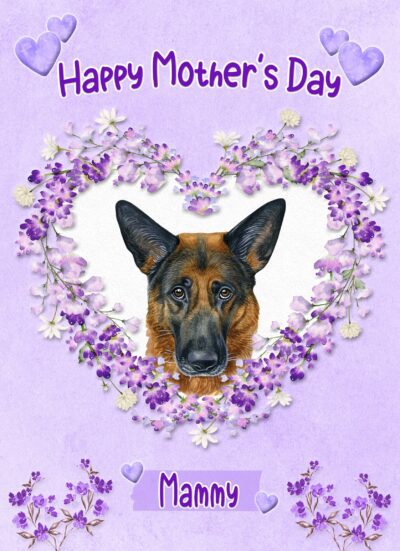 German Shepherd Dog Mothers Day Card (Happy Mothers